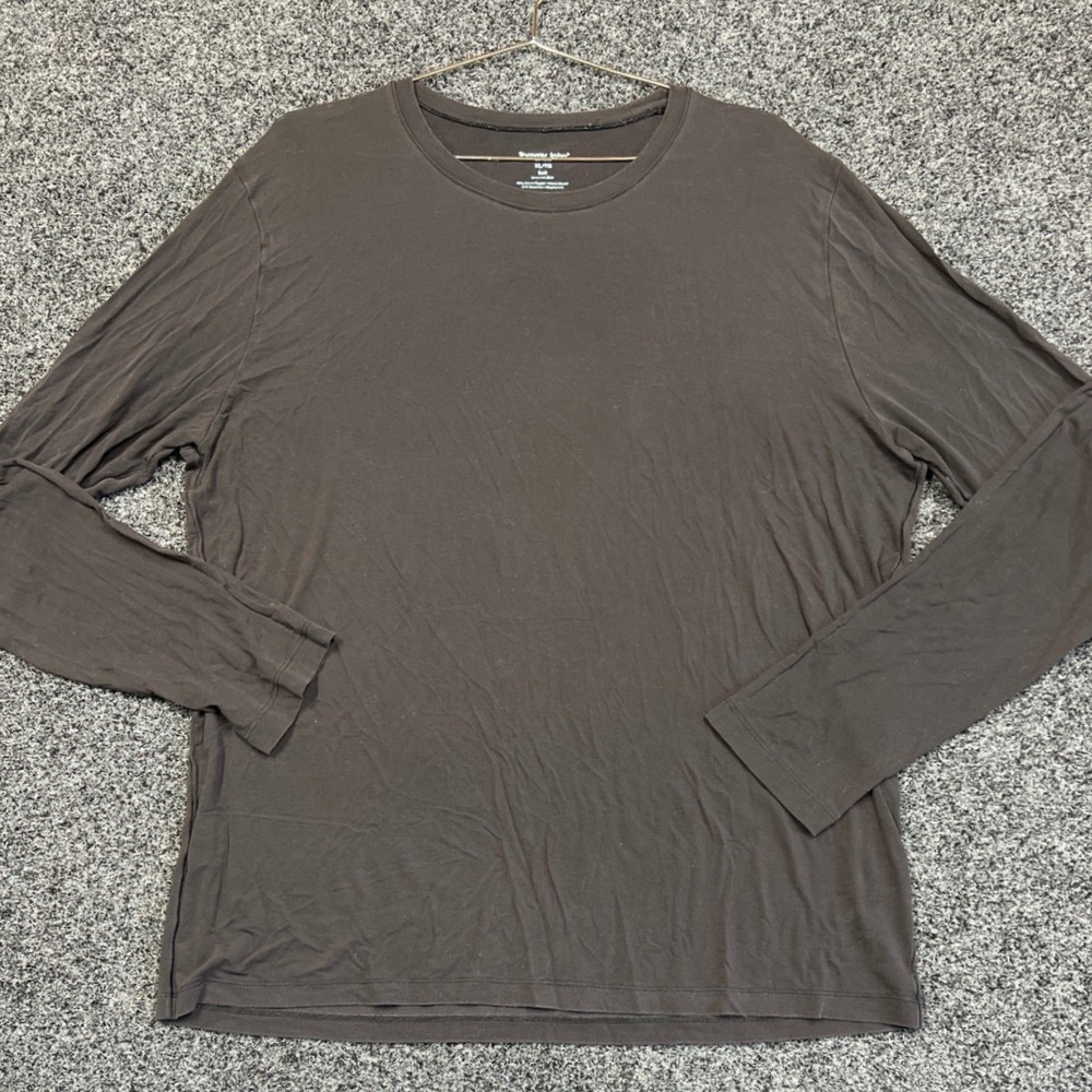 Tommy John Shirt Mens XL Black Second Skin Micro Modal Long Sleeve Crew Neck Tee